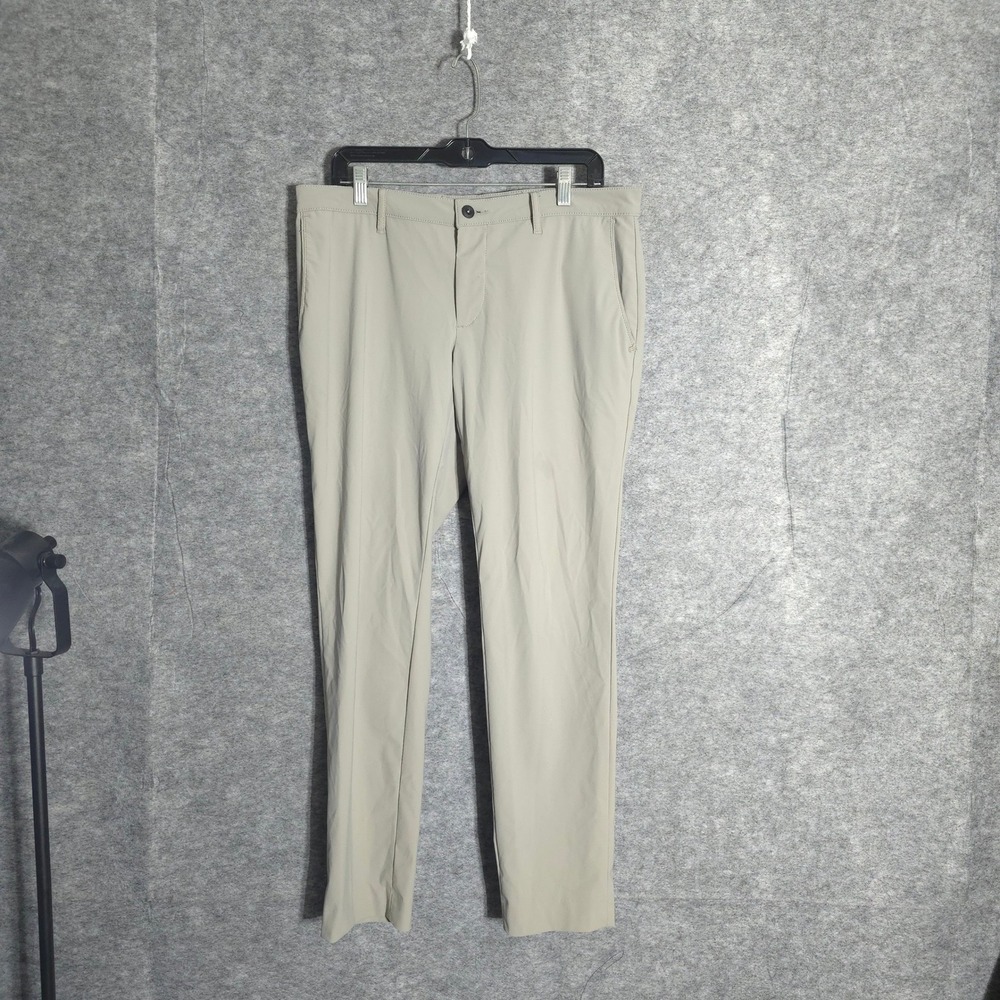Alberto Rob WR Revolutional Slim Fit Pants Mens 33x30 Beige Italian Tech Stretch